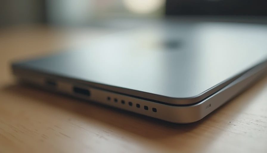A minimalist close-up photo of a reliable, well-loved tech device resting peacefully on a clean wooden desk.